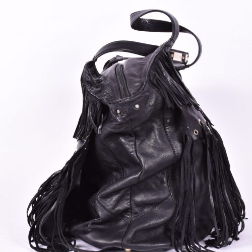 AllSaints Bonita Fringe Bag in Black